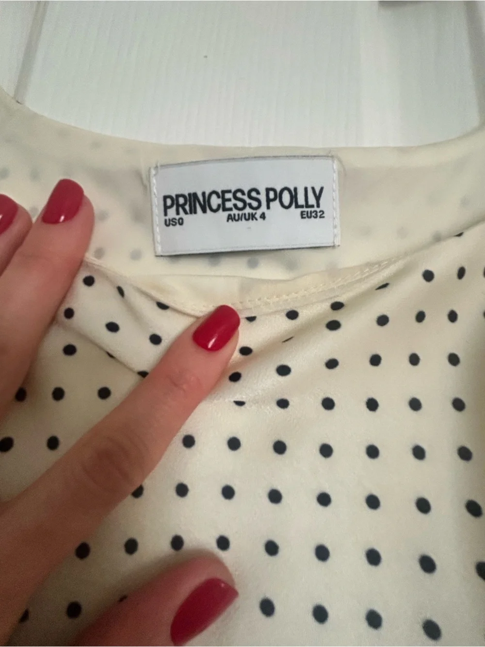 Princess Polly White Satin Polka Dot Slip Dress - Picture 6 of 6